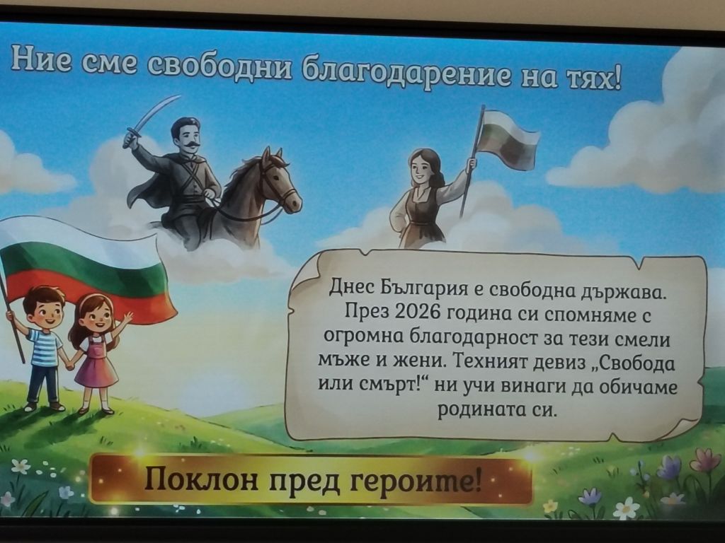 Отбелязване на 150-годишнината от Априлското въстание - НУ Отец Паисий - Динк